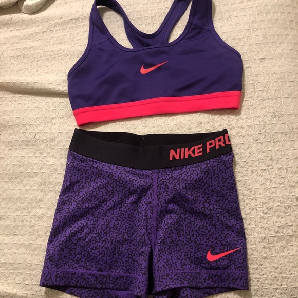 nike pro bra and shorts